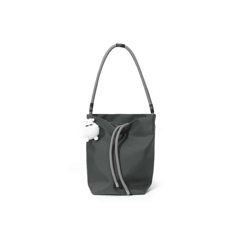 MASTER CANVAS Fabric Shoulder Bag Women's Black/Gray/Ecru-7