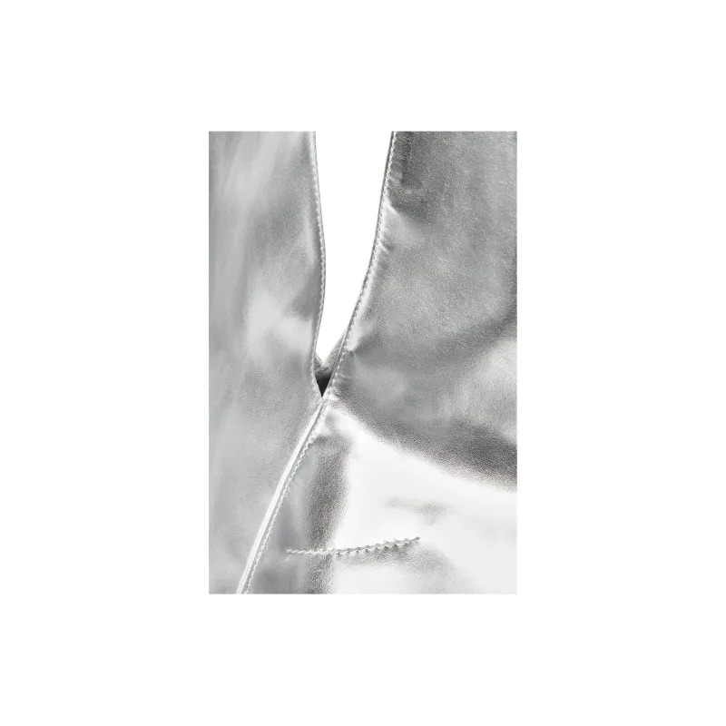 MM6 Maison Margiela Polyurethane Handbag Medium Size Women's Silver-3