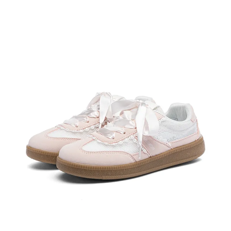 Warrior Slip Resistant, Abrasion Resistant, Breathable Low Top Skateboard Shoes Women's Beige Pink-2