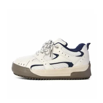 PIYOPIYO Low Top Skateboard Shoes Women's Beige Blue