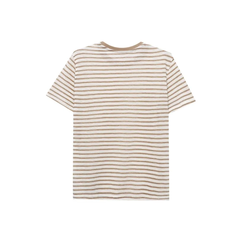 CHARM PICK T Shirts Women's Coffee Stripes-1