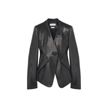 Alexander McQueen Leather Jacket Women's Black