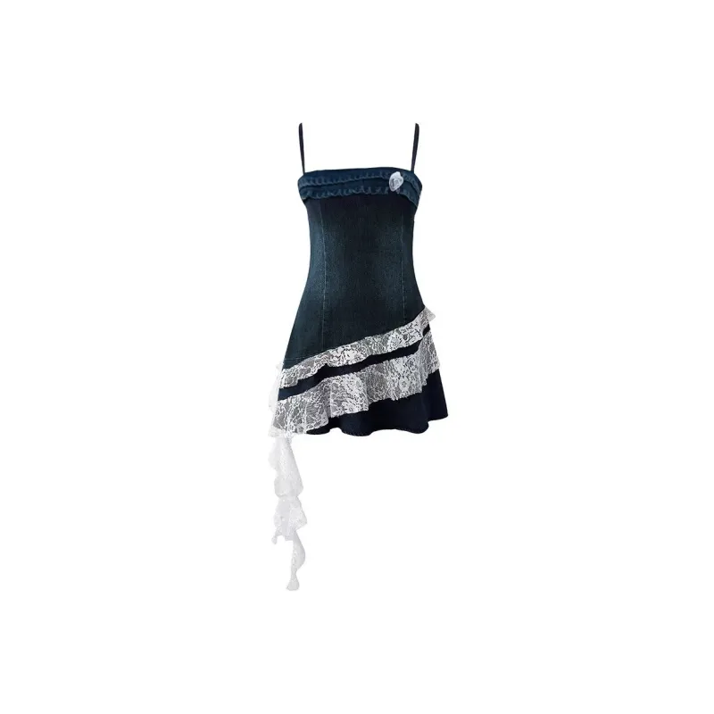 GUOZHEN Slip Dresses Women's Blue-0