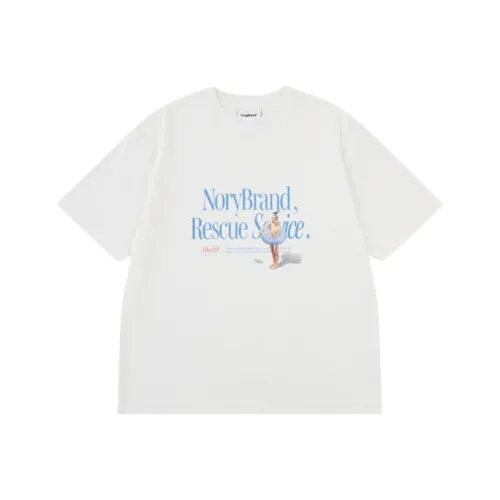 Norybrand 아이보리 남녀공용 티셔츠