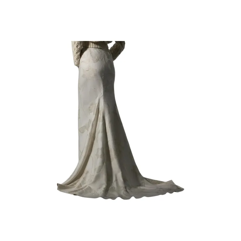 Ralph Lauren Collection Addi Embellished Floral Lamé Maxiskirt Casual Long Skirts Women's Ecru-2