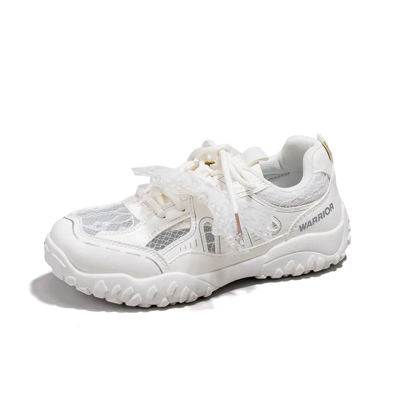 Warrior Abrasion Resistant Breathable Low Top Casual Running Shoes Women's Beige-1
