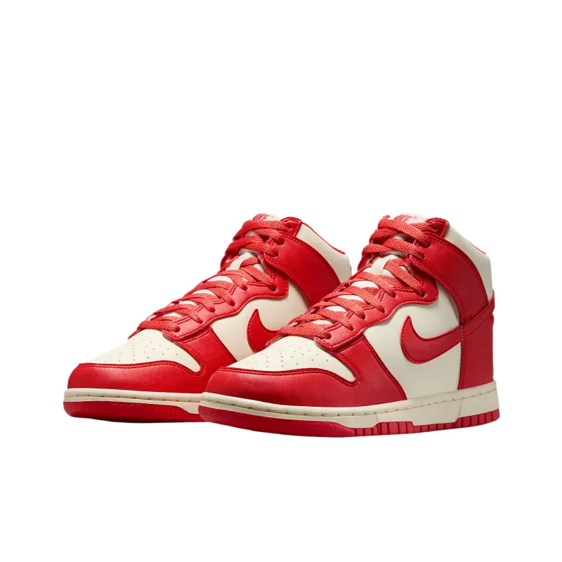 Nike Dunk High Top Basketball Shoes Women's White Red-2