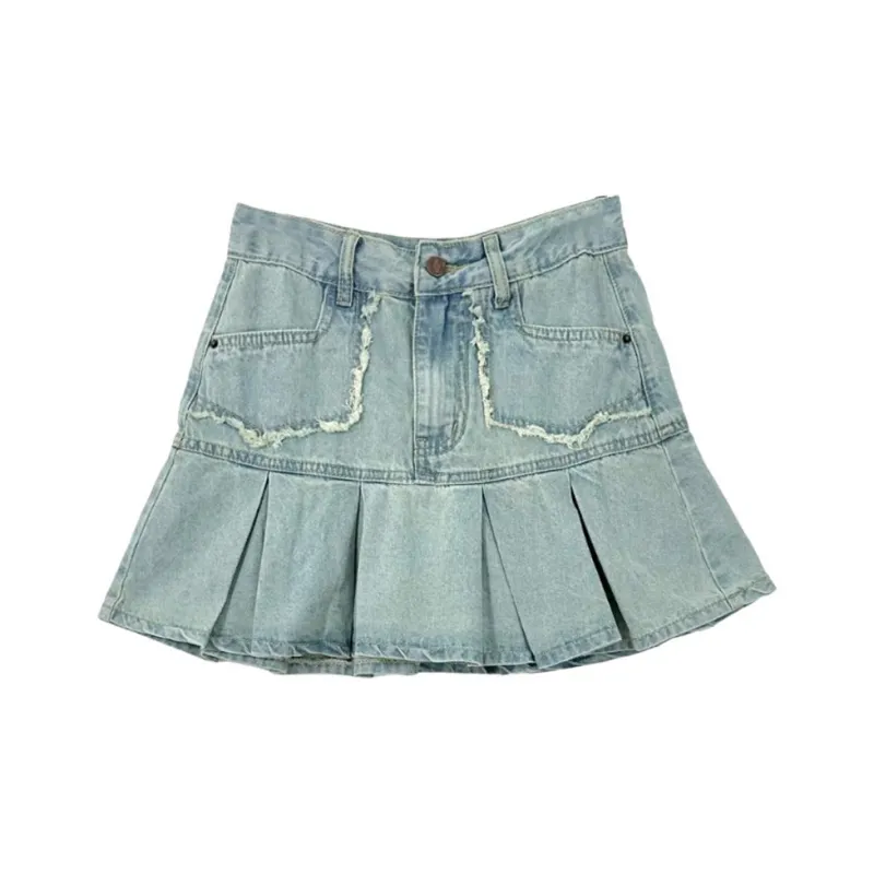 IDLE SOUL Denim Short Skirts Women's-0