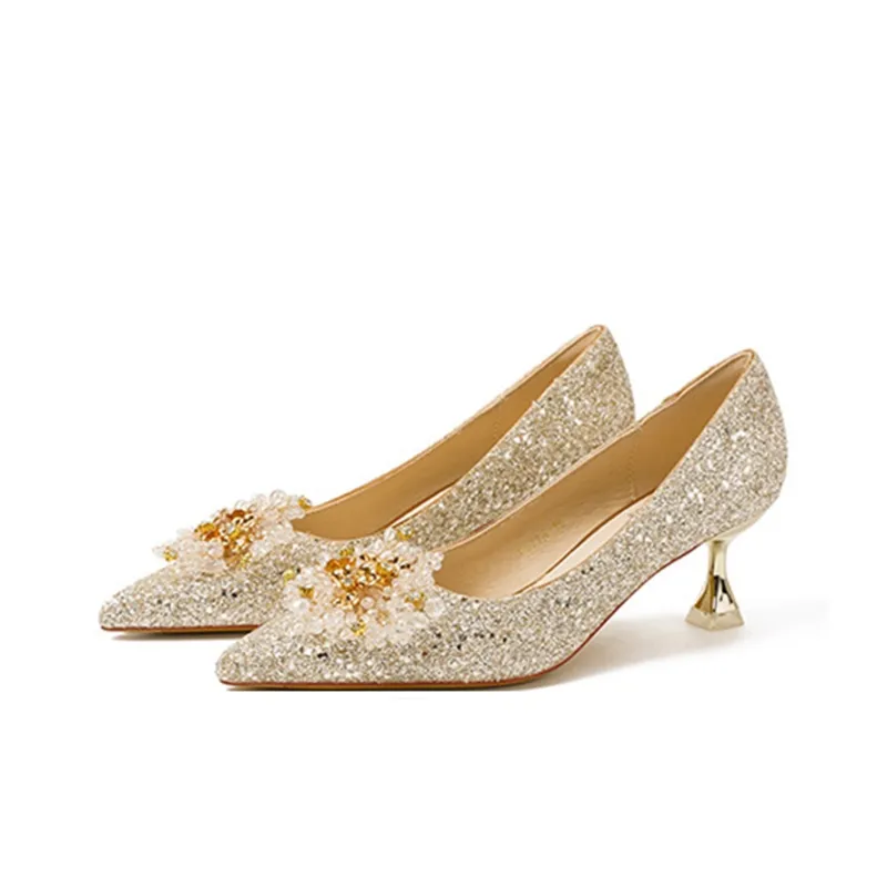 MABEL&CO Slim Heel High Heels 5.5cm Women's Apricot-2