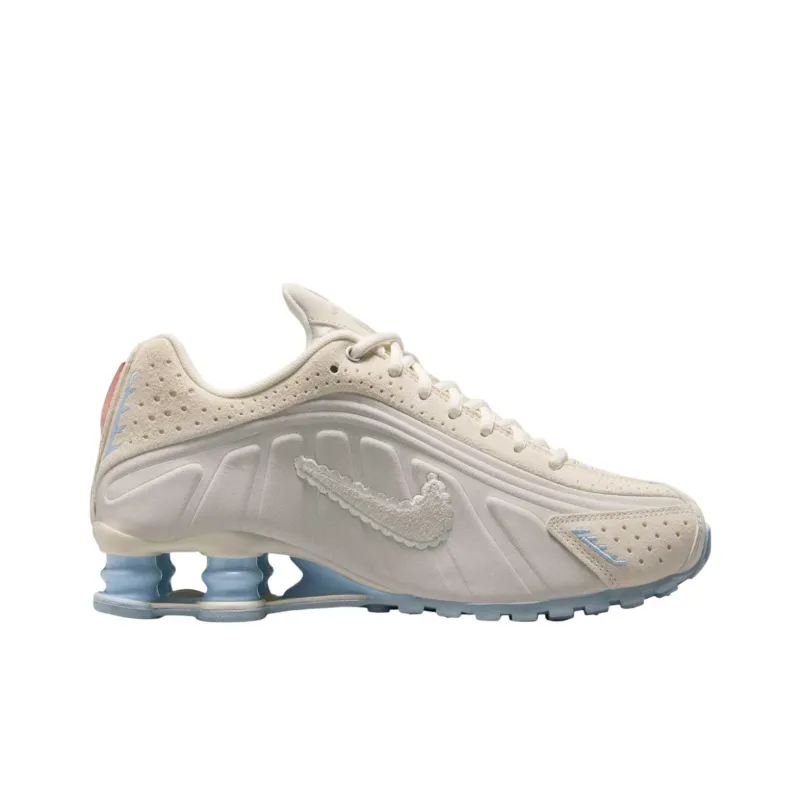 Nike Shox R4 Anti Slip Wear Resistant Low Top Running Shoes Women's Beige Brown-1