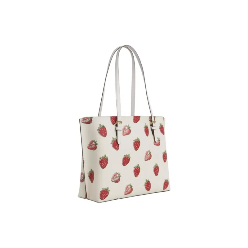 COACH Mollie Canvas Tote Bag, Shopping Bag, Shoulder Bag Tubas Women's Chalk White-1