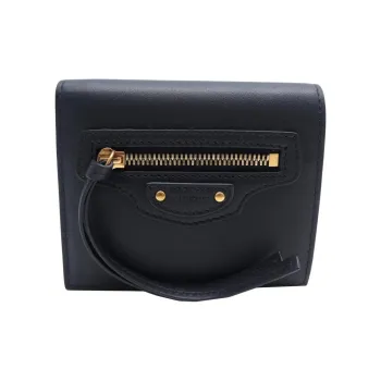 Balenciaga Neo Classic Leather Coin Purse Regular Unisex Black