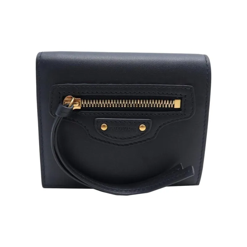 Balenciaga Neo Classic Leather Coin Purse Regular Unisex Black-0