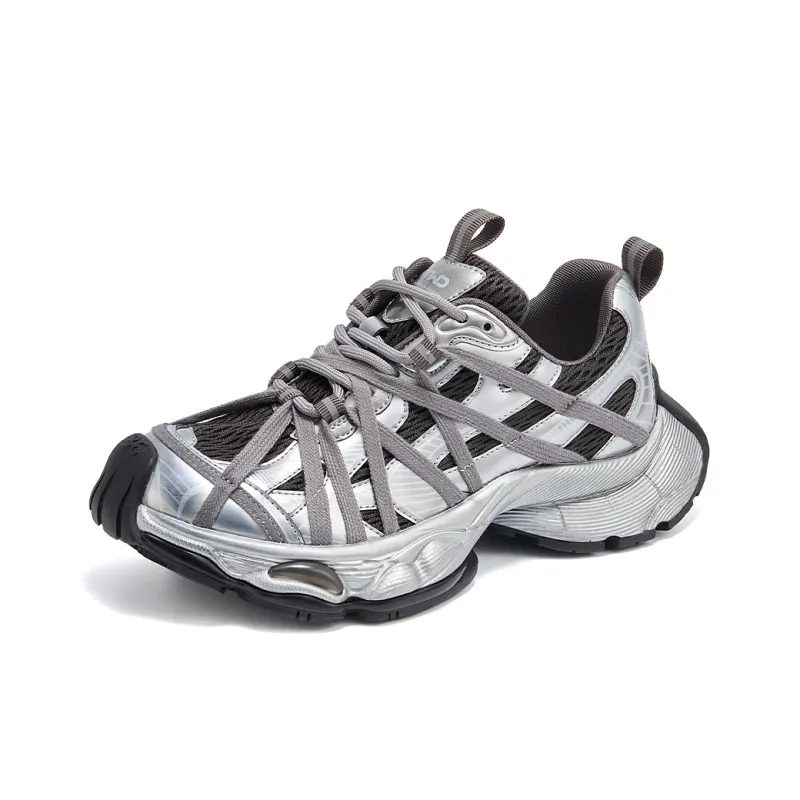 Hotwind Low Top Chunky Sneakers Unisex Black Gray-13
