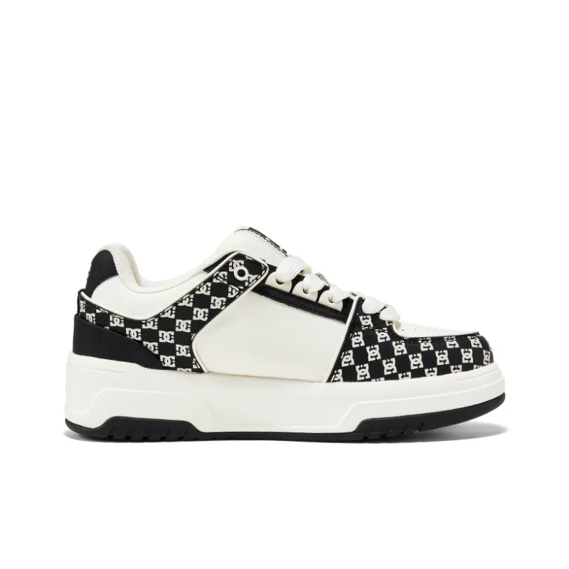DC Shoes CAMPUS CAS Anti Slip Wear Resistant Low Top Brother's Skateboard Shoes Men's Monogram White Black-1
