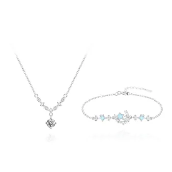 NUSQ S925 Silver With Zircon Bracelets Women's
