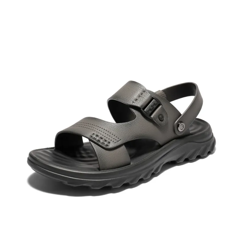 BELLE Beach Sandals Men Black, Gray-5