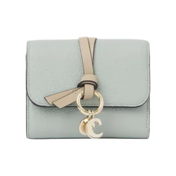 Chloe Alphabet Calfskin Wallet Women's Blue & Pink