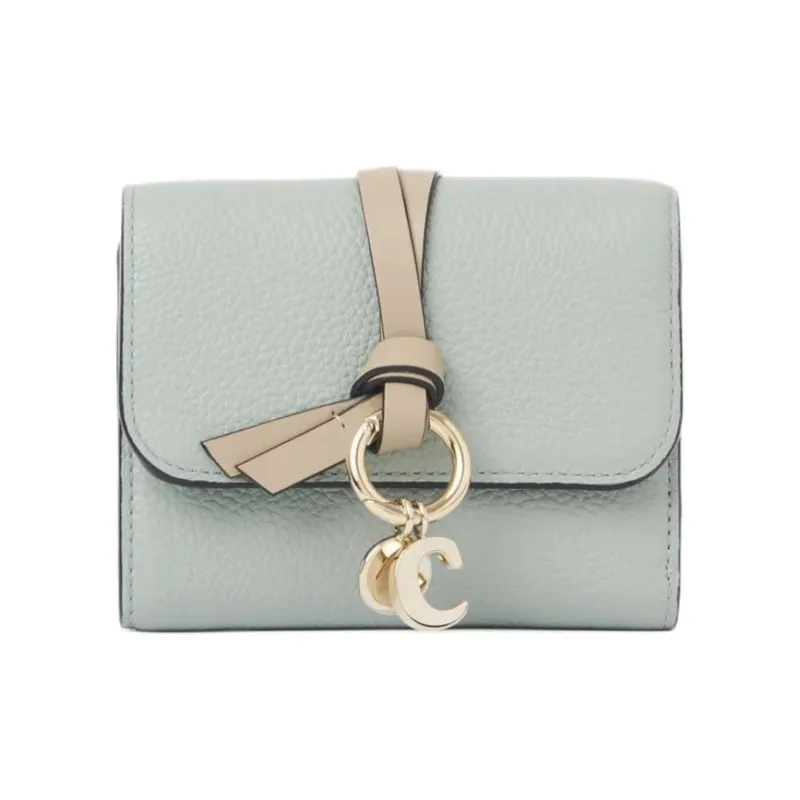 Chloe Alphabet Calfskin Wallet Women's Blue & Pink-0