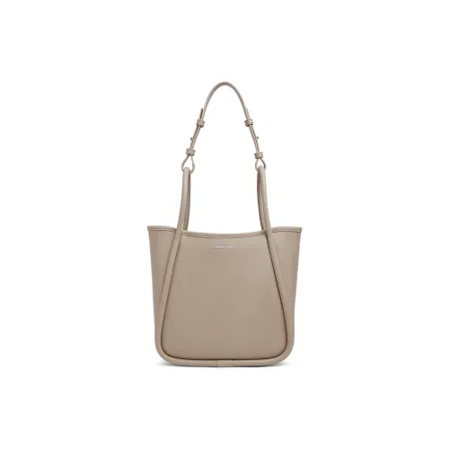 CHARLES&KEITH PU Shoulder Bag Medium Size Women's Chocolate/Taupe/Butter Yellow Cream Yellow