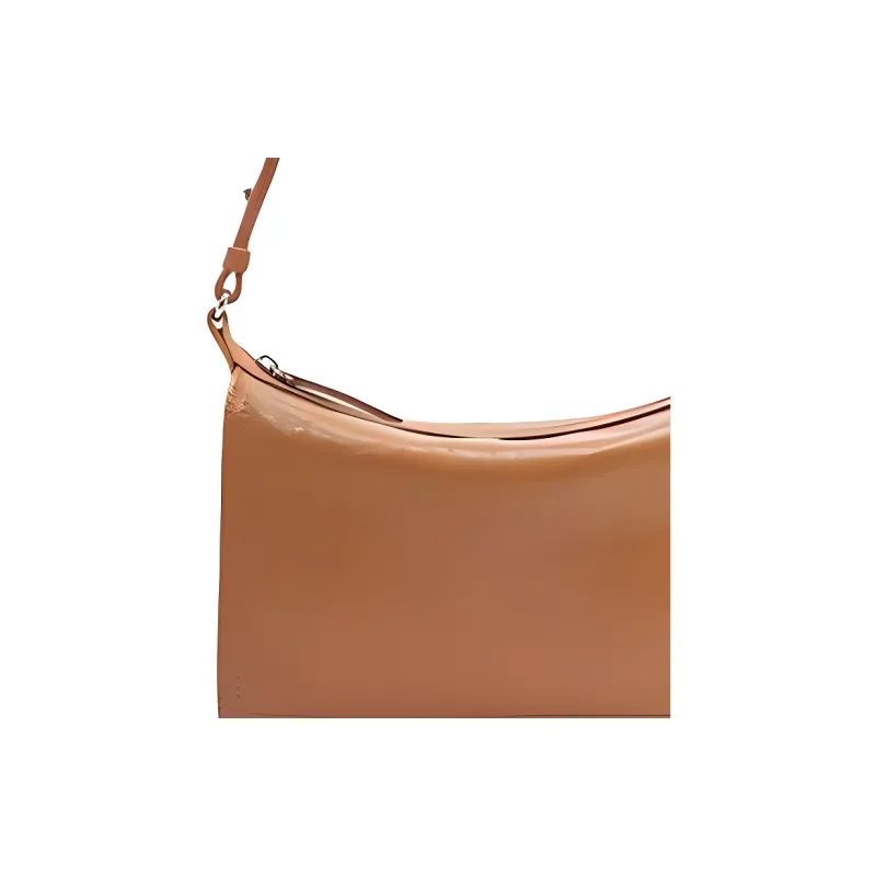 BAMPO Cow Head Leather Crossbody Bag Shoulder Bag Small Size Women's Caramel-4