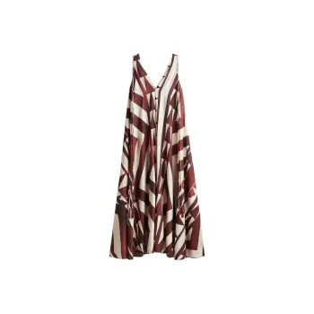 H&M Sleeveless Dresses Women's Rusty Red/with Pattern