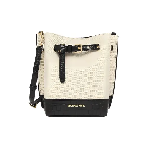 MICHAEL KORS Emilla Canvas Bucket Bags Shoulder Bag Crossbody Bag Small Size Women's Black