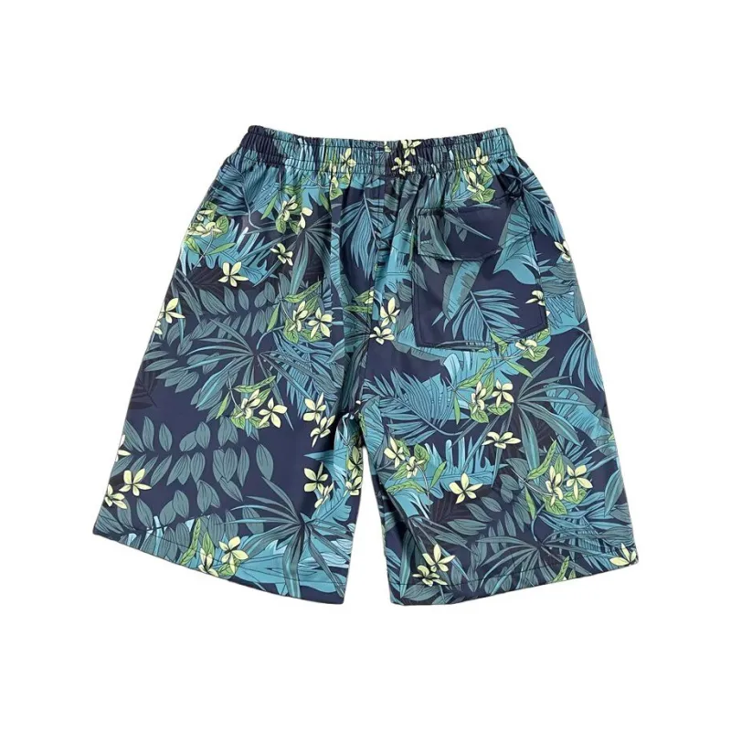 MEIKE Casual Shorts Unisex Blue Leaf-1