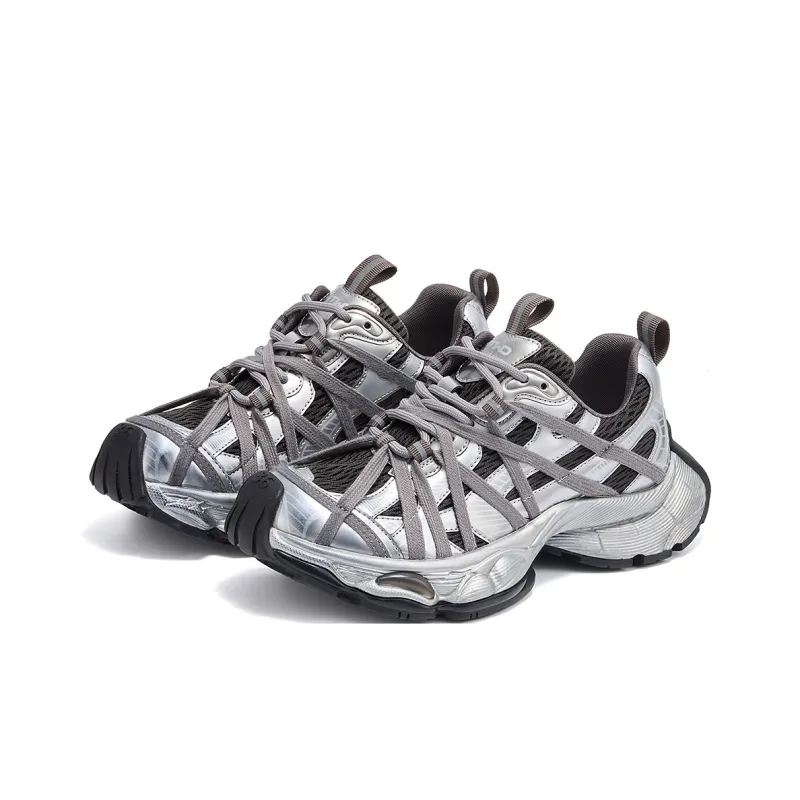 Hotwind Low Top Chunky Sneakers Unisex Black Gray-14