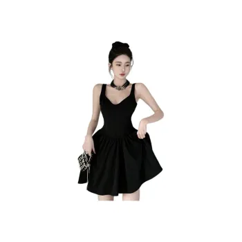 GOSO Slip Dresses Women's Black Fishbone Corset