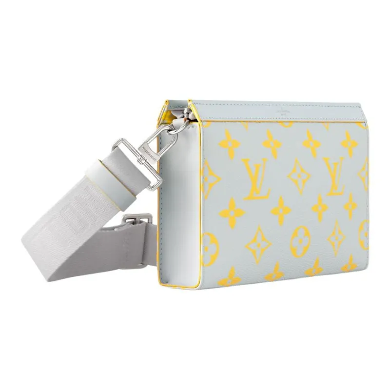 LOUIS VUITTON Gaston Canvas Bag Wallet, Crossbody Bag, Shoulder Bag Men's Gray & Yellow-1