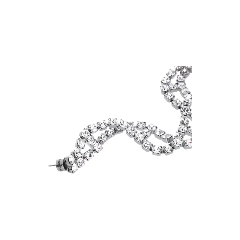 Balenciaga Brass Earrings Women's Silver-2