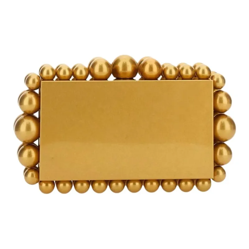 CULT GAIA Aluminum Alloy Clutch Women's Gold-3