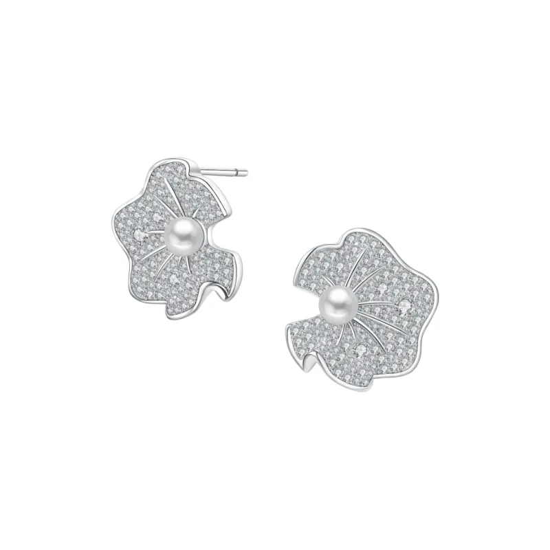 BABYBEI Shell Pearl Stud Earrings Women's-1