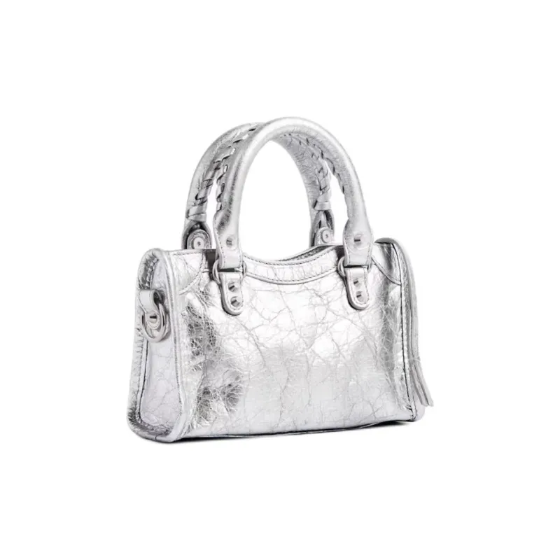 Balenciaga Le City Arena Lambskin Shoulder Bag, Crossbody Bag, Handbag Extra Mini Women's Silver-2