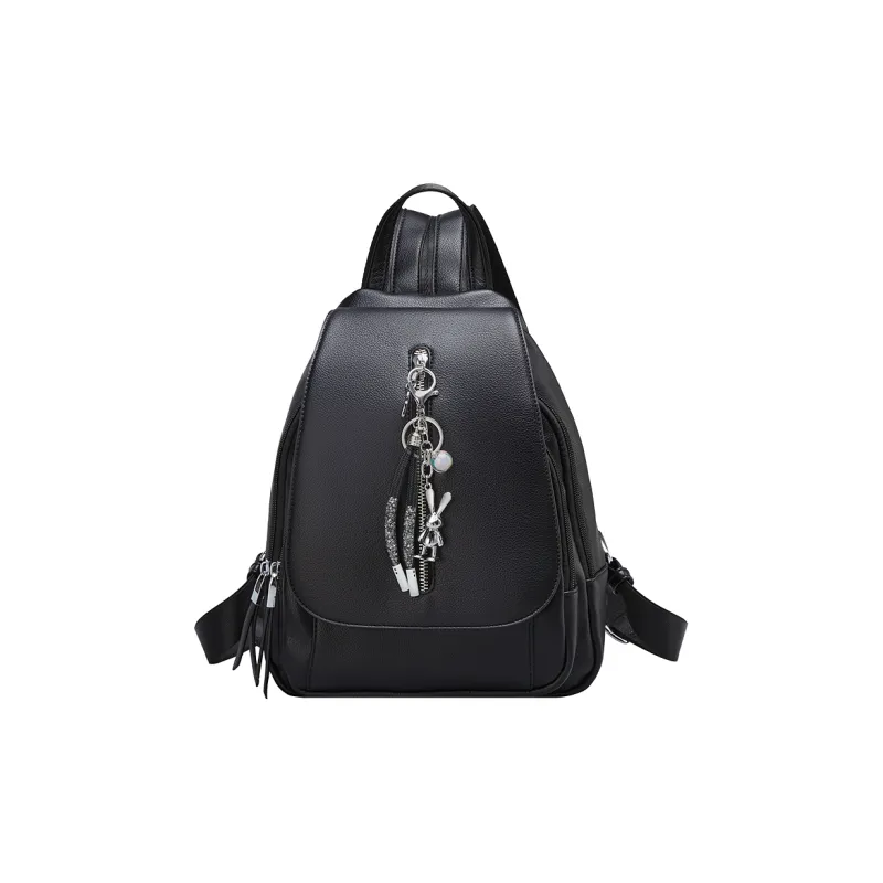 YEARCON Synthetic Leather Backpack Regular Women's Black-0