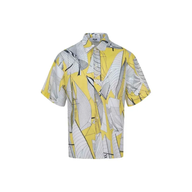 MSGM Graphic Printed Short Sleeved Shirt-0
