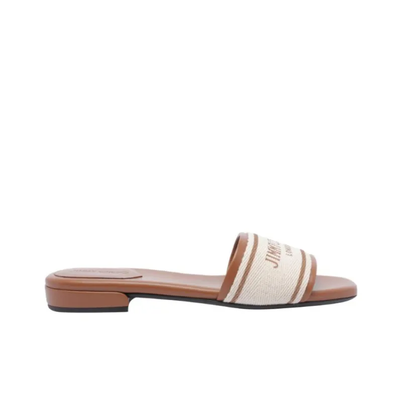 Jimmy Choo Slide Slippers Women's Brown-1