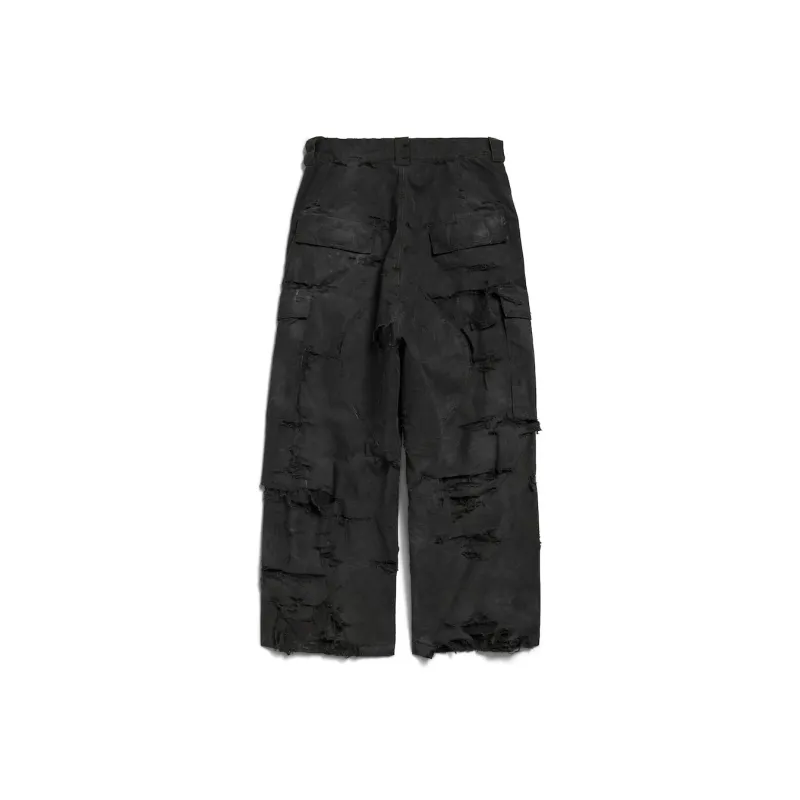 Balenciaga FW25 Cargo Pants Loose Fit Unisex Black-1