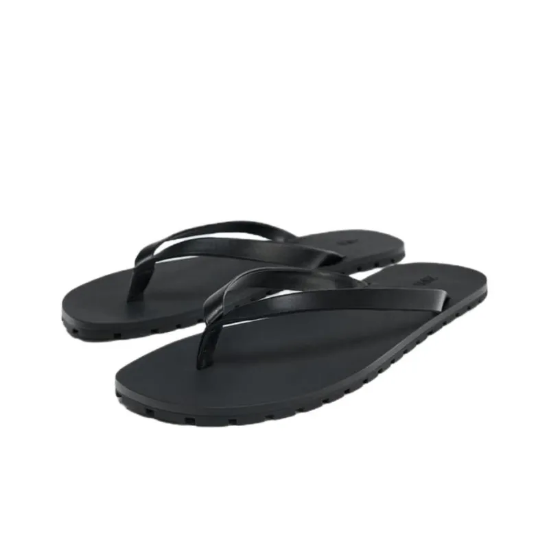 ZARA Rubber Sole Abrasion Resistant Flip Flops Women's Black-2
