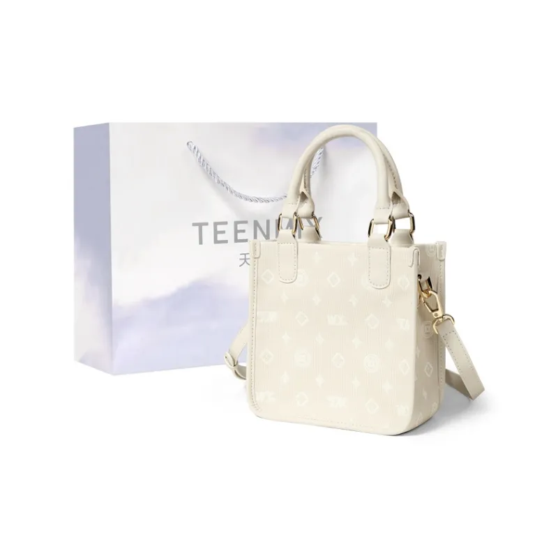 Teenmix PVC Crossbody Bag Small Square Bag Shoulder Bag Handbag Regular Women's Coffee/Ecru/Sky Blue-8