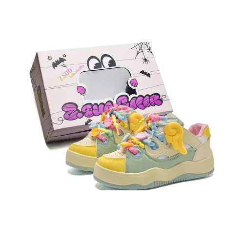Z.SUO Coverage Abrasion Resistant Balance Lightweight Height Increasing Low Top Skateboard Shoes Women's Custard Candy