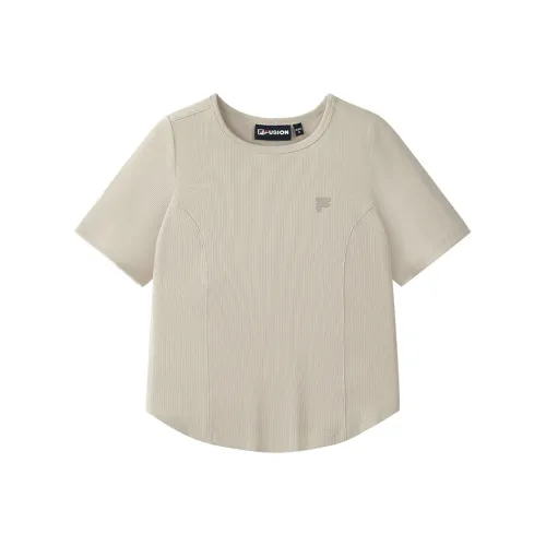 FILA FUSION LIFE Regular T Shirt Women's Wheat Pink Gray