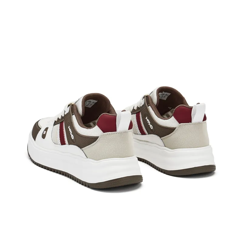 Hotwind White Sneakers Abrasion Resistant Slip Resistant Low Top Skateboard Shoes Men's-8