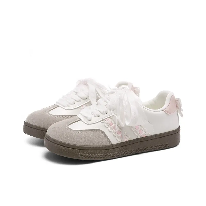 The New Age Family Low Top Skateboard Shoes Women's White Pink-1