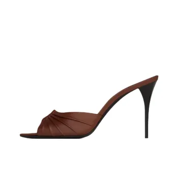 SAINT LAURENT Slide Slippers 9cm Women's Brown