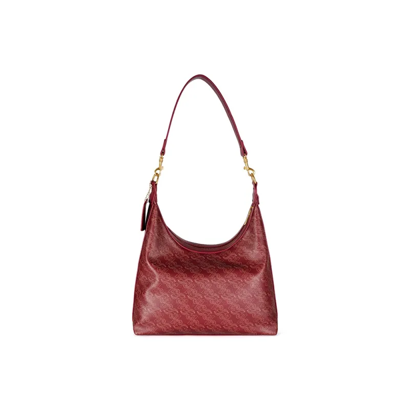 Vigno Synthetic Leather One Shoulder Underarm Tote Regular Women's Red-3