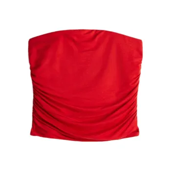 H&M Strapless Tops Women's Red