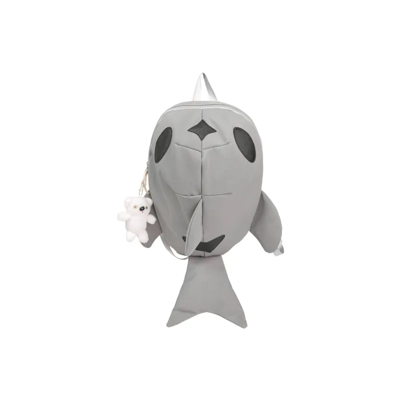 Debecca Nylon Backpack Unisex Gray/Black-0