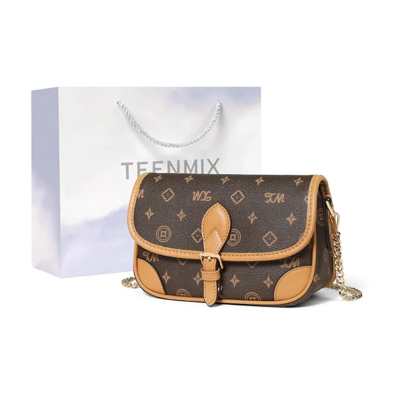 Teenmix PVC Crossbody Bag Shoulder Bag Mom Bag Regular Women's Coffee/Ecru/Sky Blue-0